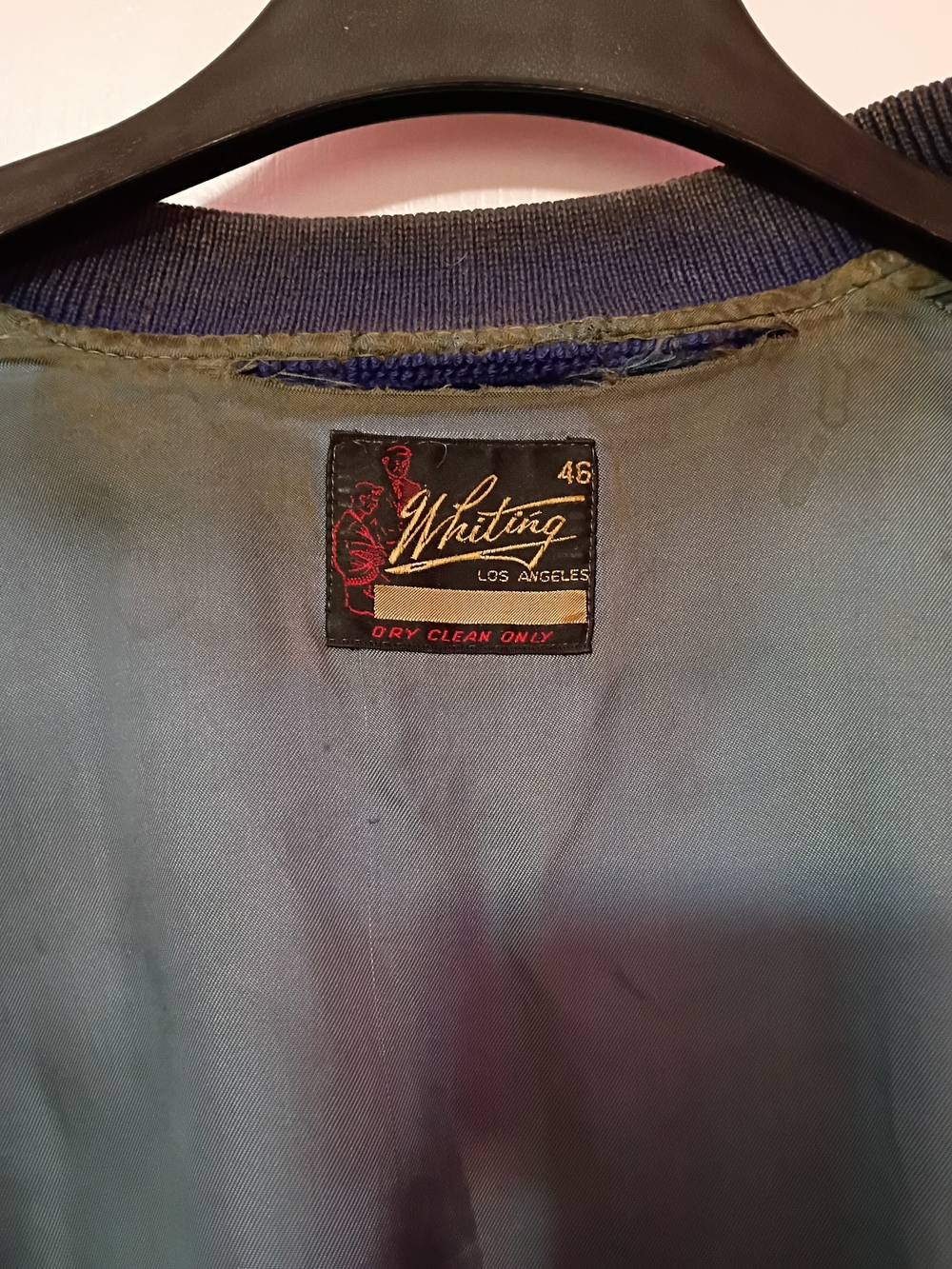 Vintage 50's Men’s Navy & Red Varsity Bomber Jacket - Picture 9 of 11